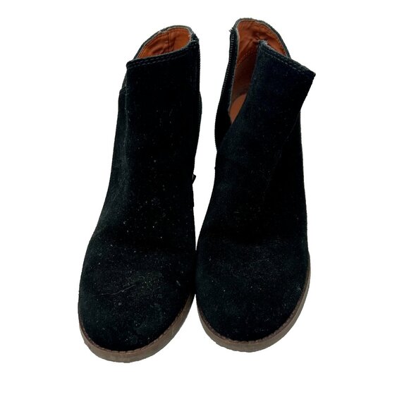 Lucky Brand Yakeema Ankle Boots Booties Shoes Women's Size 8.5 Black Suede - Picture 2 of 7